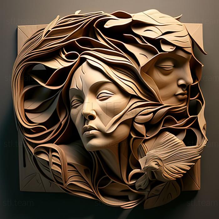 3D модель Американська художниця Мелані Парк (STL)
